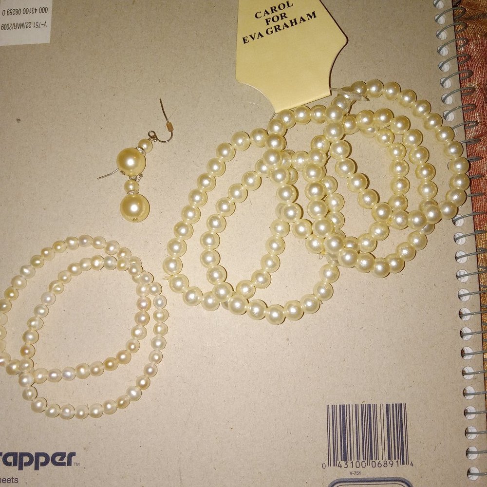 Faux Pearl bracelets & Earrings